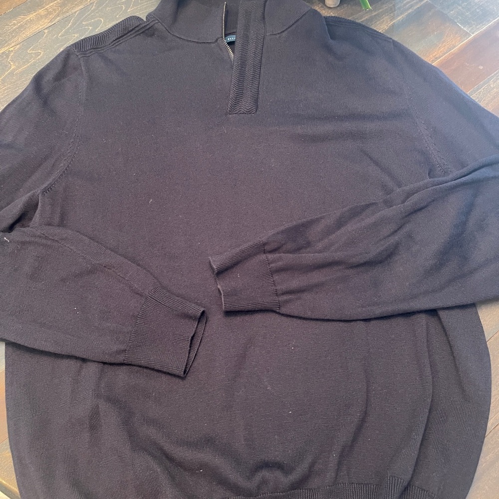Perry Ellis Men's Black Zip-Up Sweater